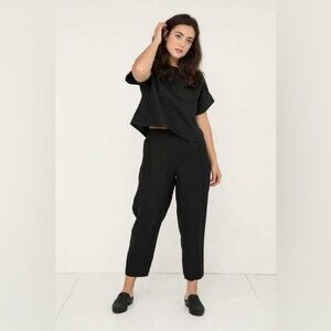 Elizabeth Suzann Andy Trouser in Midweight Linen, Black S